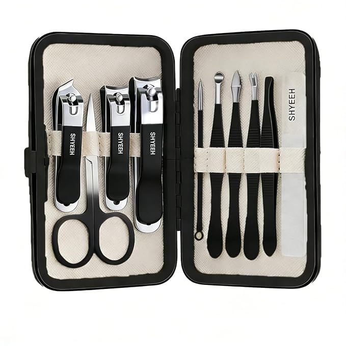 Manicure Set, Portable Mini Manicure and Pedicure Kit, Travel Grooming Nail Kit by SHYEEH