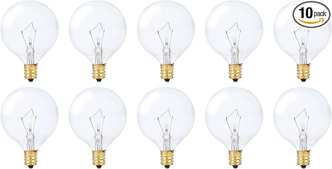 Simba Lighting Small Globe G16.5 Round Bulb 25W E12 Candelabra Base by SimbaLighting