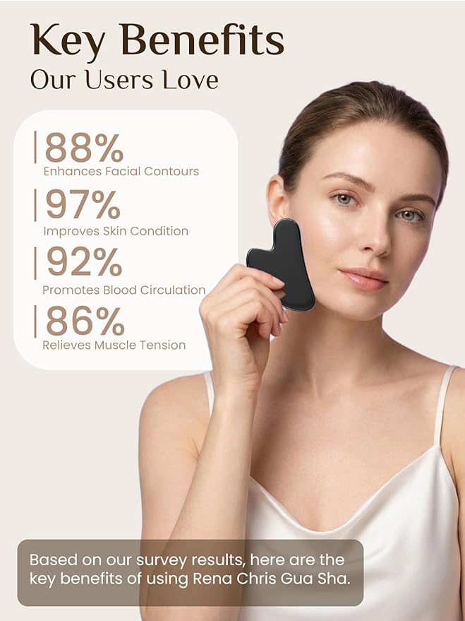 Rena Chris Gua Sha Facial Tools, Stainless Steel Guasha Tool - Image 4