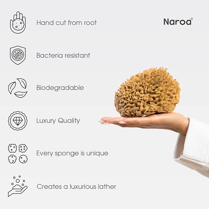 Naroa Soft Natural Sponge Large | Gentle Sea Loofah - Image 3