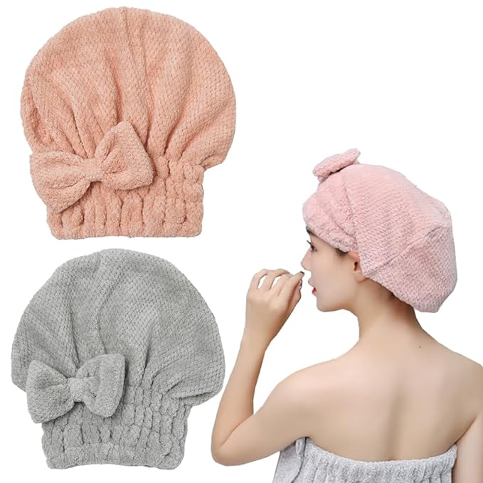 M-bestl Microfiber Hair Towel, Hair Towel Cap, Absorbent Hair Turban Towel by awesomeOralcareproduct