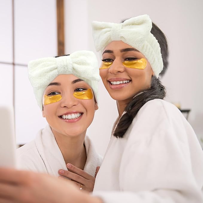 Semato 8 Pcs Creamy White Spa Headband Bachelorette Party Favor Set Skincare - Image 5