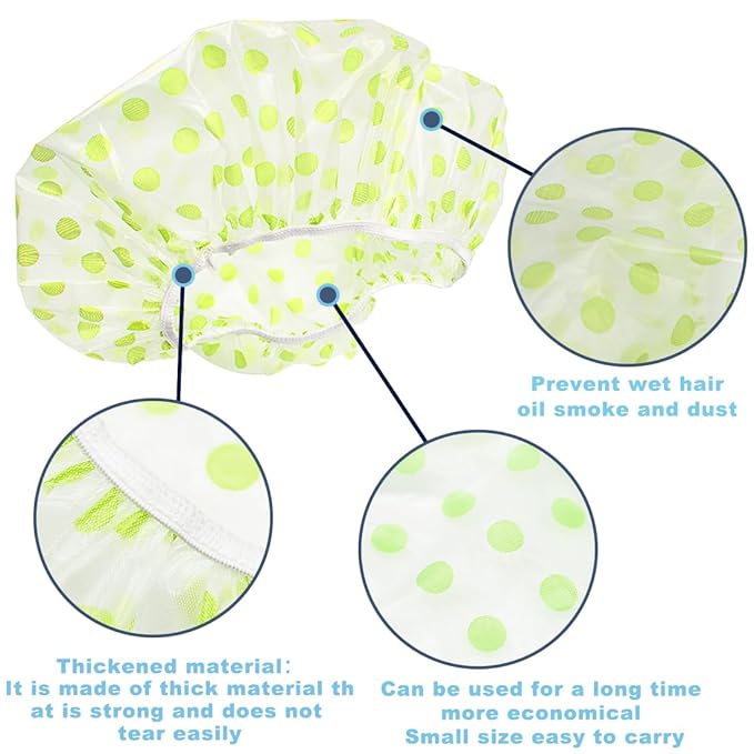 18Pcs Plastic Shower Caps for Women Waterproof Bath Caps Bathing Hair Cap - Image 3