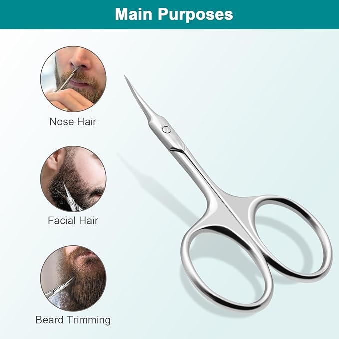 Lermende Cuticle Scissors Extra Fine Curved, Portable Stainless Steel Manicure - Image 6
