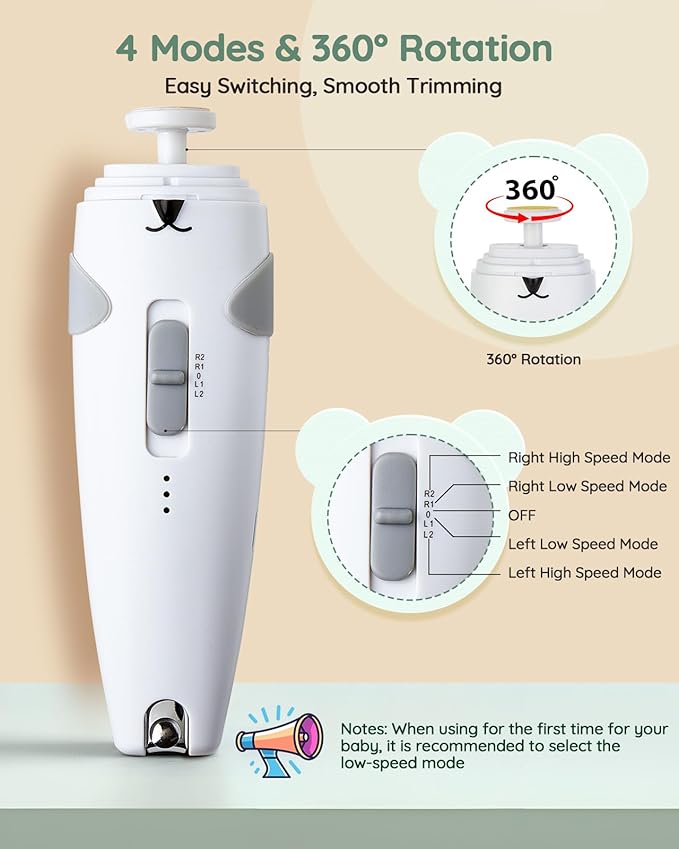 Lilian&Gema Baby Healthcare and Grooming Kit, 28-in-1 Rechargeable Nail Trimmer - Image 7