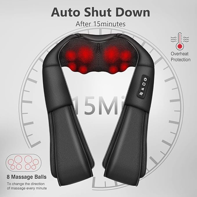 iKristin Neck Massager with Heat, Shiatsu Massager - Image 3