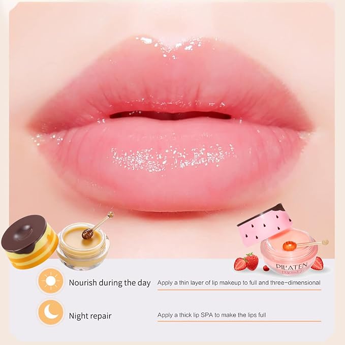 Strawberry & Honey Lip Balm, Vitamin E Lip Masks & Moisturizing Propolis - Image 3