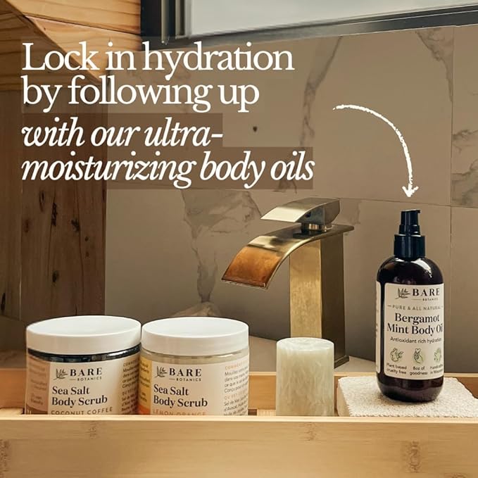 Bare Botanics Bergamot Mint Body Scrub 24oz | Made in Madison, WI | All Natural - Image 8