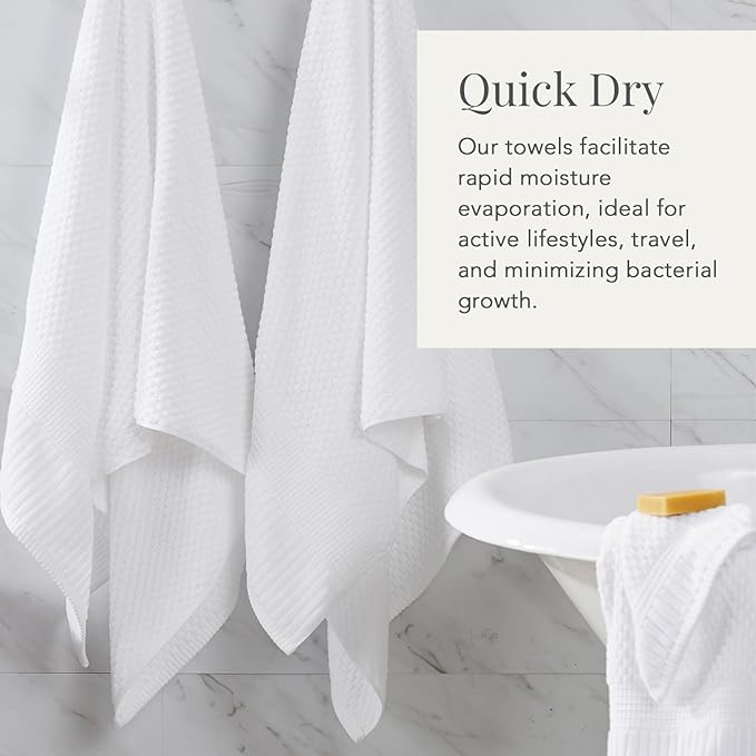 NY Loft 100% Cotton Hand Towel 6 Pack | Super Soft & Absorbent Quick-Dry Hand - Image 3