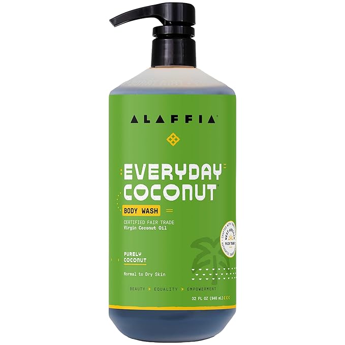Alaffia Body Wash, EveryDay Coconut – Purely Coconut Gentle Skin Cleanser by Alaffia