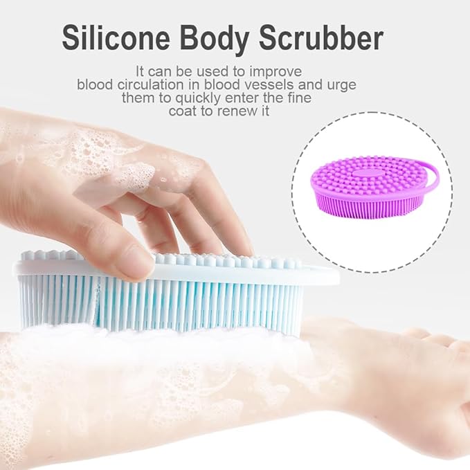 Soft Silicone Body Scrubber 6 PCS Silicone Body Shower, Silicone Loofah 2 in 4 - Image 3