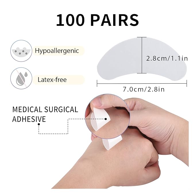 100 PCS Foam Eye Pads for Lash Extensions, 2.76" Under Eye Pads for Eyelash - Image 2