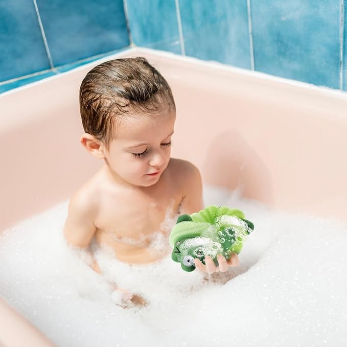 Nuenen 2 Pcs Bath Loofahs Kids Toddler Cute Cartoon Bath Sponges Loofah Pouf - Image 7