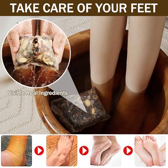 Ouliget Herbal Pedicure Foot Soak, Lymphatic Drainage Ginger Mugwort Foot Bath - Image 4