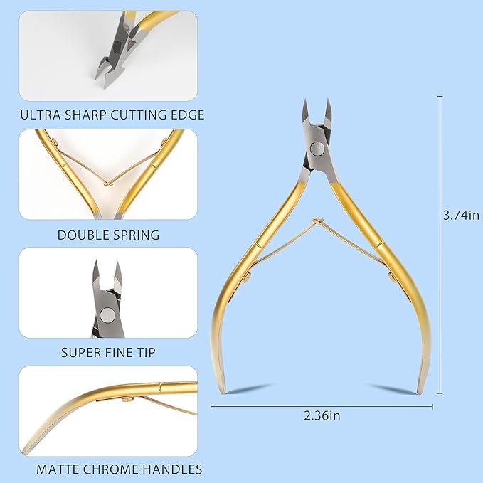 Fine Edge Cuticle Trimmer & Nippers, Silicone Handle Nail Tools - Image 2