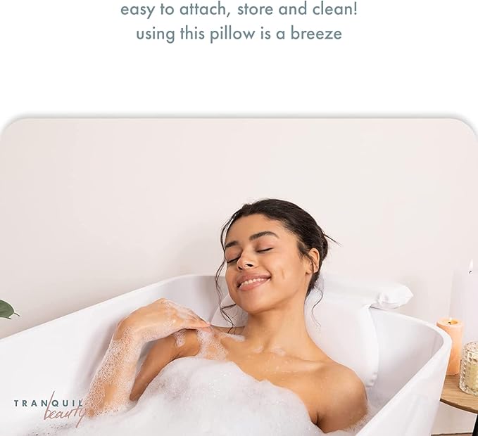 TranquilBeauty Bath Pillow, Pain Relief, 7 Suction Cups - Image 3