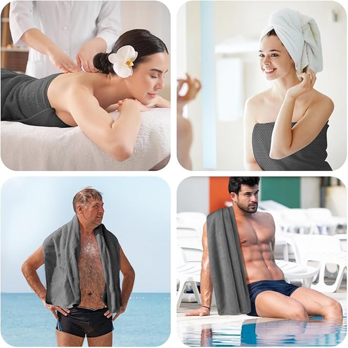 HOMEXCEL Grey Bath Towels 2 Pack, Microfiber Bathroom Towel, Super Soft Highly - Image 7