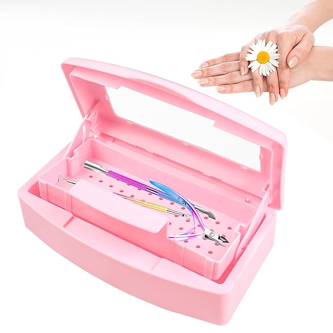 Nail Tool Sterilizer Box, Plastic Sterilizing Tray, Plastic Clean Sterilizing by BOMOQING