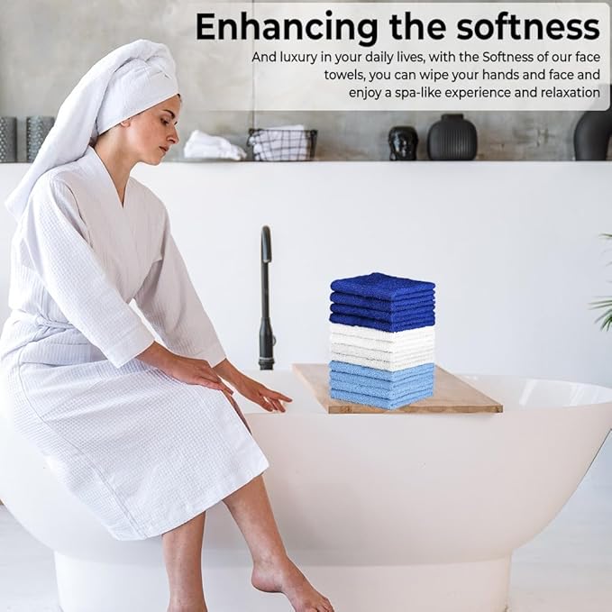QUBA LINEN 100% Cotton Washcloth Set – Soft, Absorbent Face Towels - Image 5