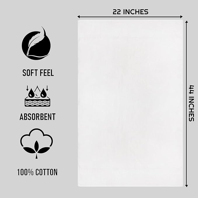 CH White Bath Towels Bulk Pack of 36 – Pure Cotton Lightweight & Absorbent - Image 2