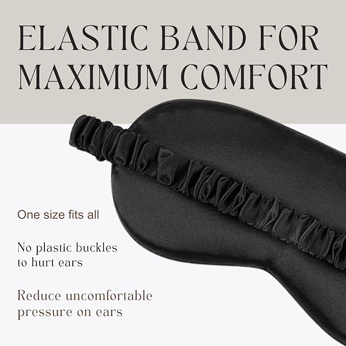 Silk Satin Sleeping Eye Mask, Soft Breathable Blackout Eyeshade Eye Cover - Image 3
