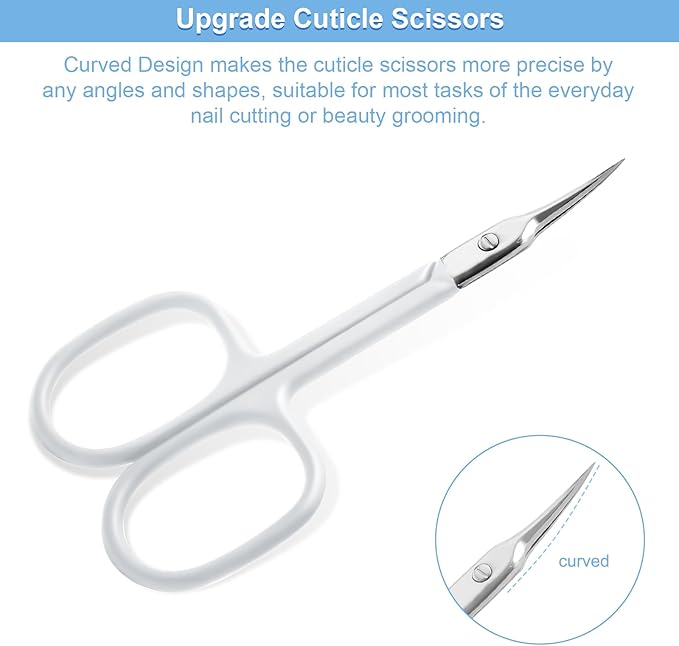 CGBE Cuticle Scissors Extra Fine Curved Blade, Super Slim Manicure Scissors - Image 2