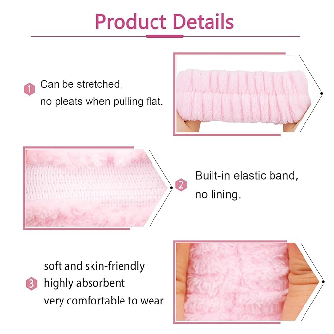 6 Pcs Elastic Microfiber Spa Headband Set - Image 7