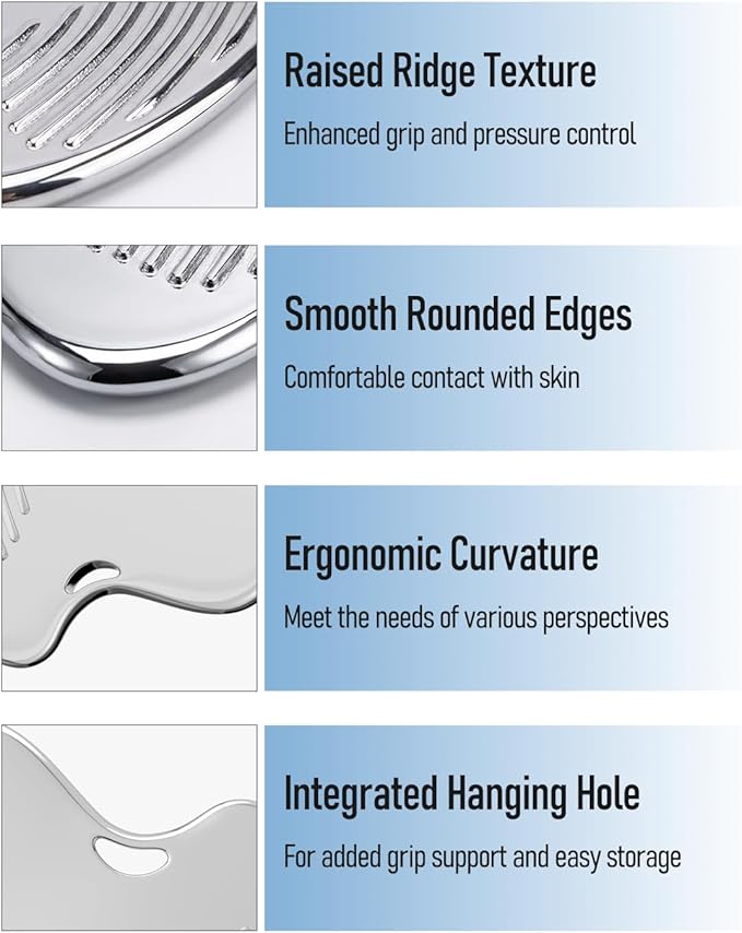 Non-Slip Grip Stainless Steel Gua Sha Tool - Image 7