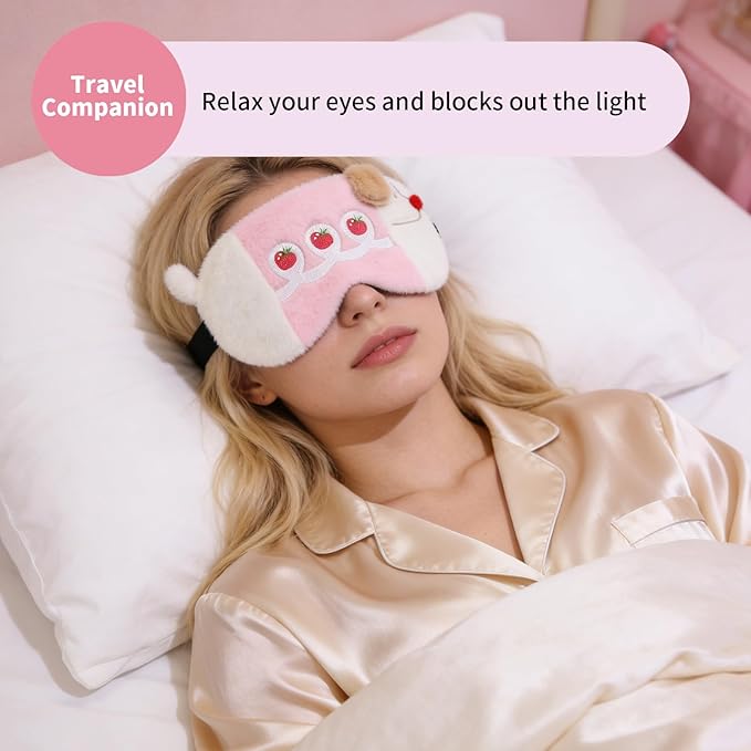 PERFECTSIGHT Sleep Eye Masks, Cute Sleep Eye Cover Lightweight Adjustable - Image 2