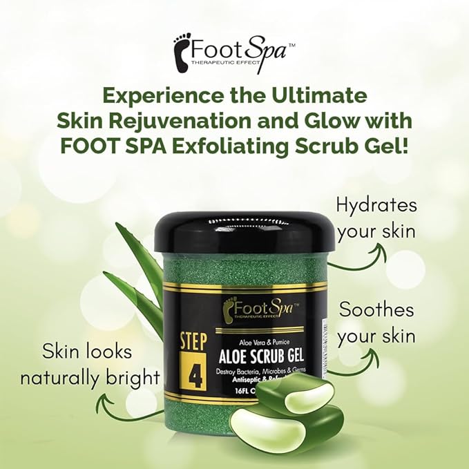 FOOT SPA - Exfoliating Scrub Gel, 16 Oz - Manicure, Pedicure and Body - Image 5