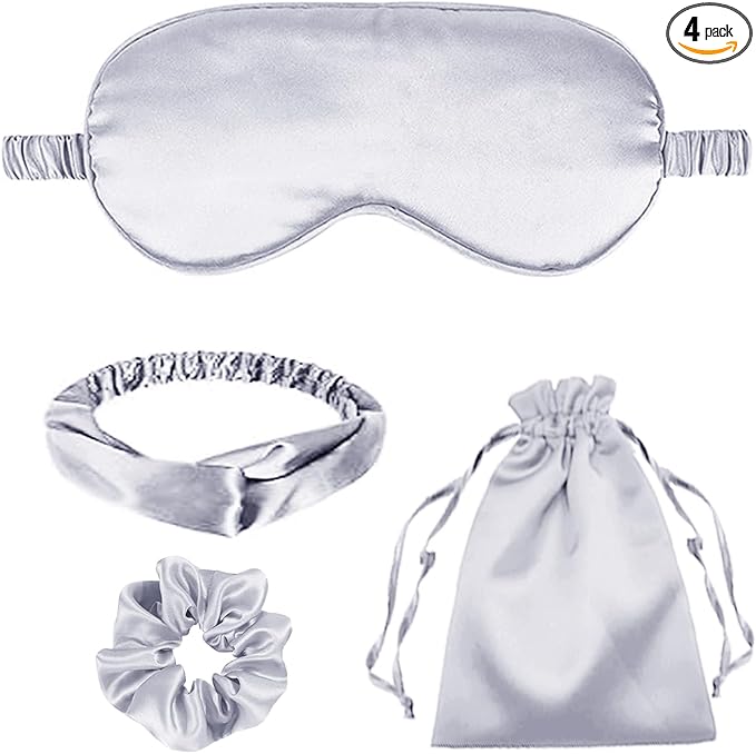 4Pcs Silk Sleep Masks Satin Eye Mask Silky Eyes Cover Blindfold Eyeshade by WJingYiJia