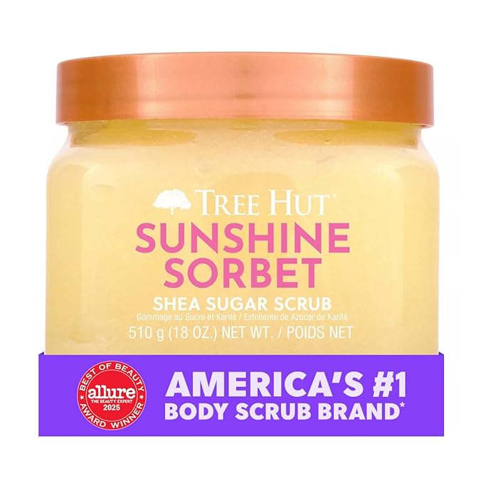 Tree Hut Sunshine Sorbet Shea Sugar Scrub, Exfoliating Body Scrub Removes Dead - Image 3