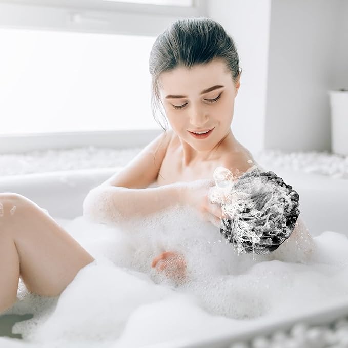 Fu Store Loofah Sponge Shower Loofahs 70g Bath Sponges Mesh Balls 4 Colors Body - Image 3