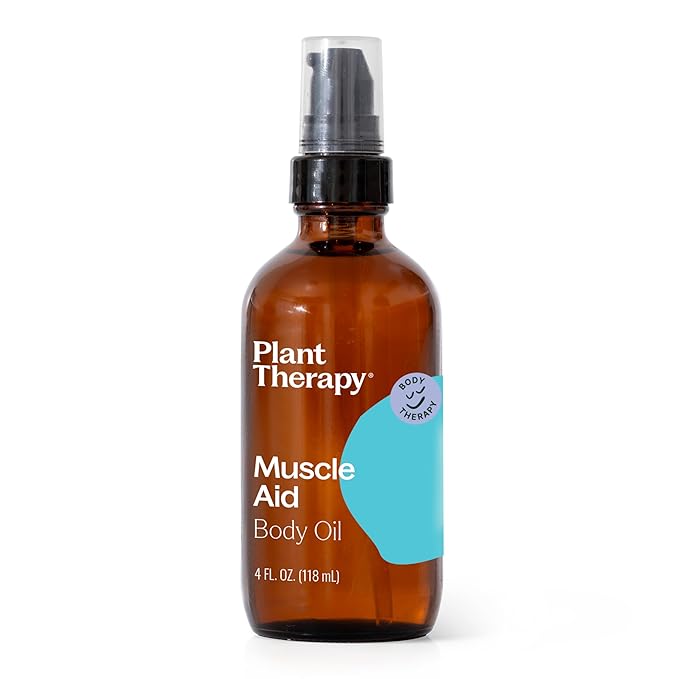 Plant Therapy Muscle Aid Body Oil 4 oz Soothes Muscles, Refreshing & Minty by PlantTherapy