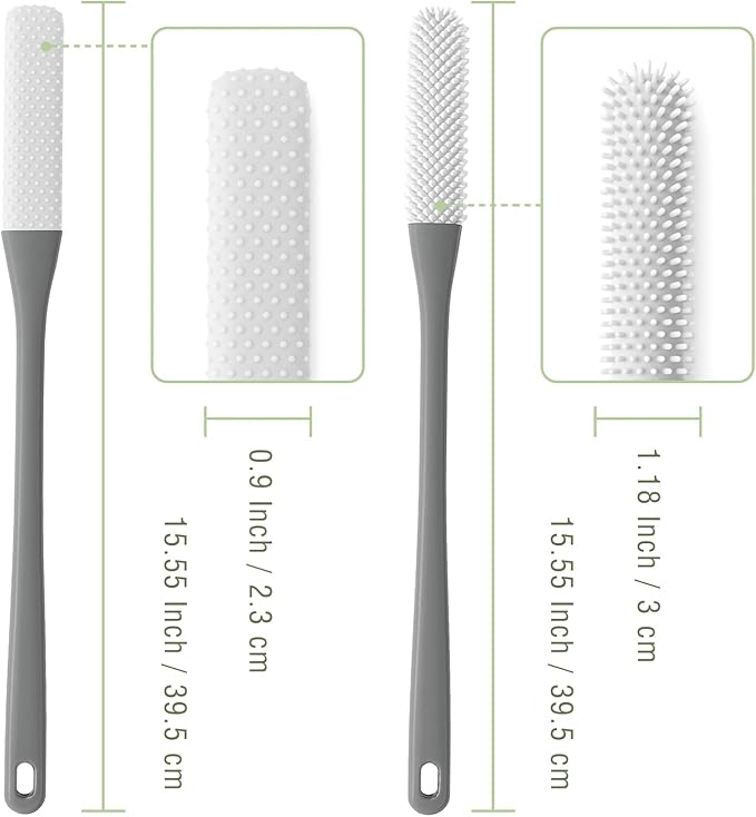 2-Pack Toe Cleaning Brush with Long Handle – Foot Scrubber & Exfoliating - Image 2
