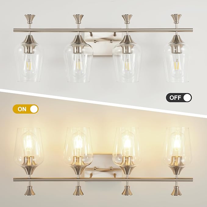 Bathroom Light Fixtures, Brushed Nickel Vanity Lights - Image 3