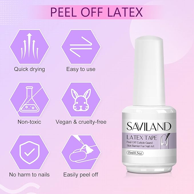 SAVILAND 2PCS Liquid Latex for Nails: 30ML Liquid Latex Peel Off Nail Polish - Image 4