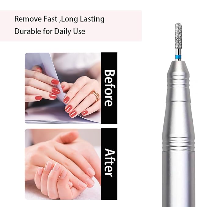 10pcs Safety Round Barrel Cuticle Drill Bits, Carbide Diamond Nail Bits - Image 4