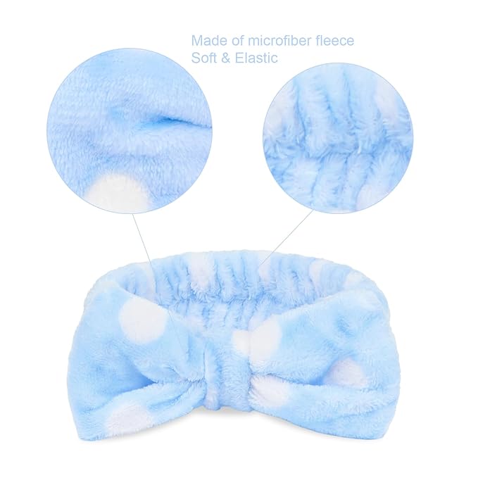 CIEHER 8 Pcs Spa Headbands for Women & Girls, Sleep Party & Face Wash, - Image 2