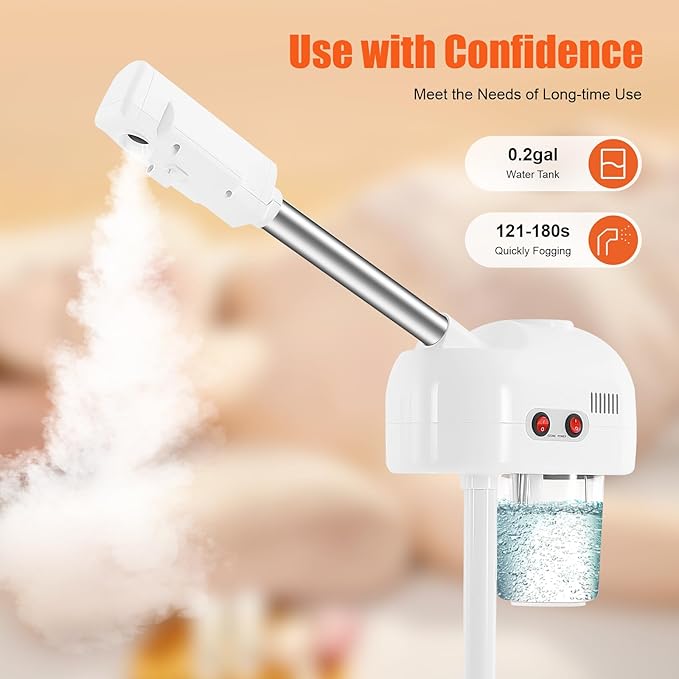 Professional Stand Facial Steamer w/Hot Mist – Adjustable Height, 360° Nozzle & - Image 5