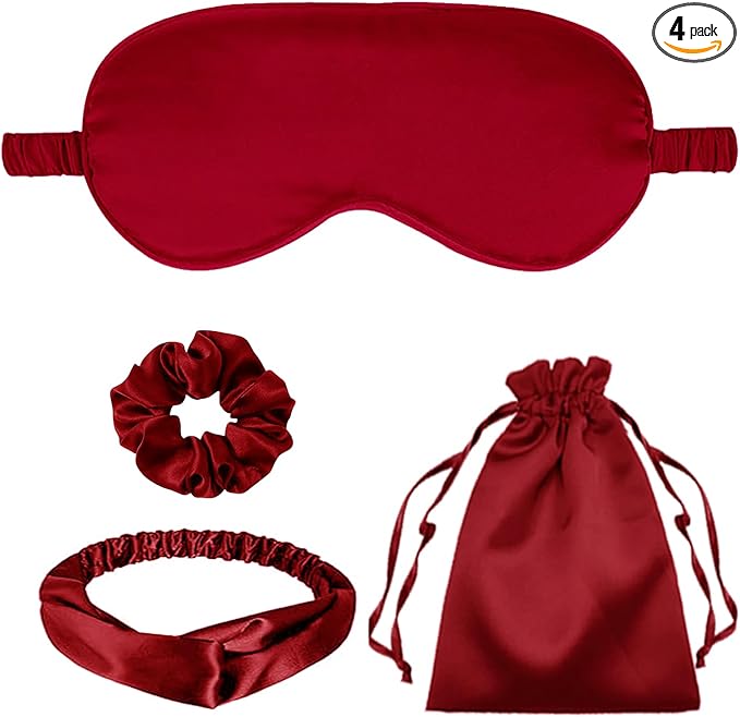 4Pcs Silk Sleep Masks Satin Eye Mask Silky Eyes Cover Blindfold Eyeshade by WJingYiJia
