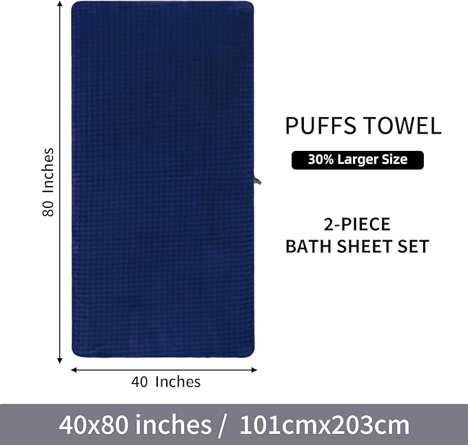KBY Bath Towels Set of 2, Extra Large Bath Sheets 40X80 Inches, Quick Dry - Image 8