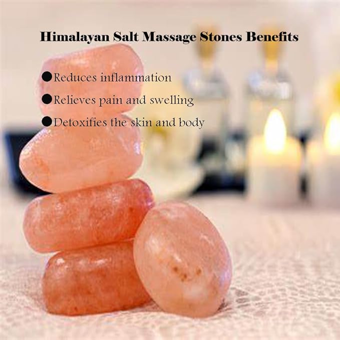 Moon Shape Himalayan Salt Massage Stones Hot Massage Cold Massage Stones Set - Image 3
