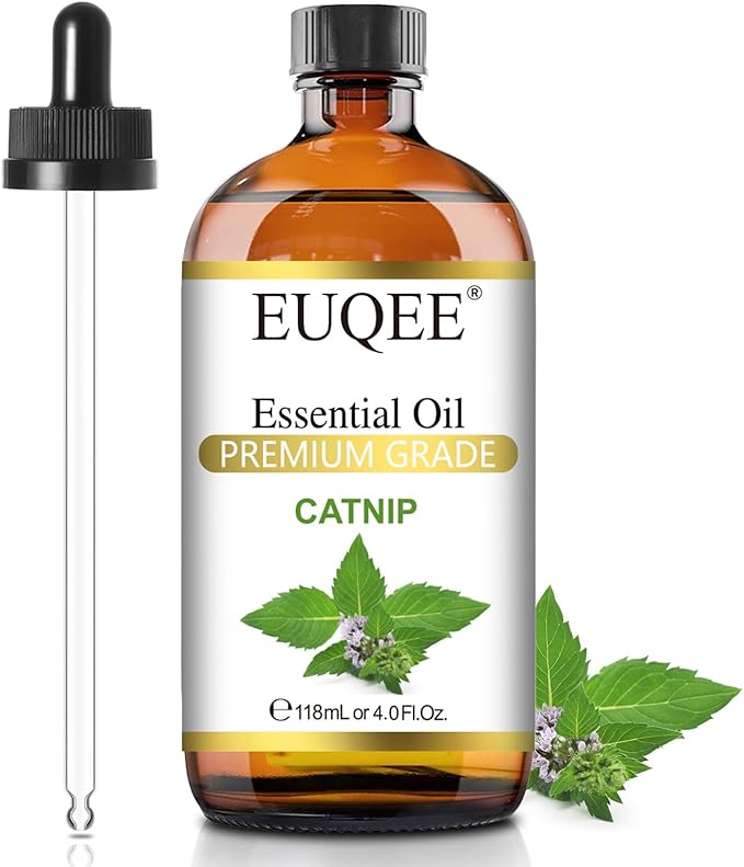 EUQEE 118ML Catnip Essential Oil, Pure & Fresh Herbal Aroma Catnip Essential Oil by EUQEE