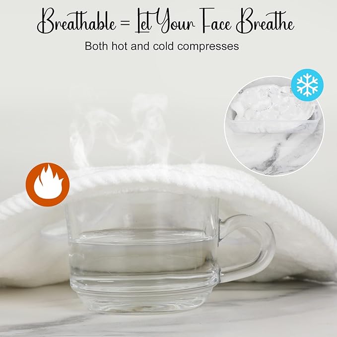 Face Steaming Towel, 4 Pack Reusable Face Towel Mask - Image 4