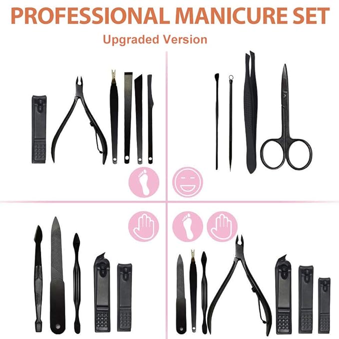 Manicure Set, Pedicure Kit, Nail Clippers, 16 in 1 Professional Grooming Kit - Image 2