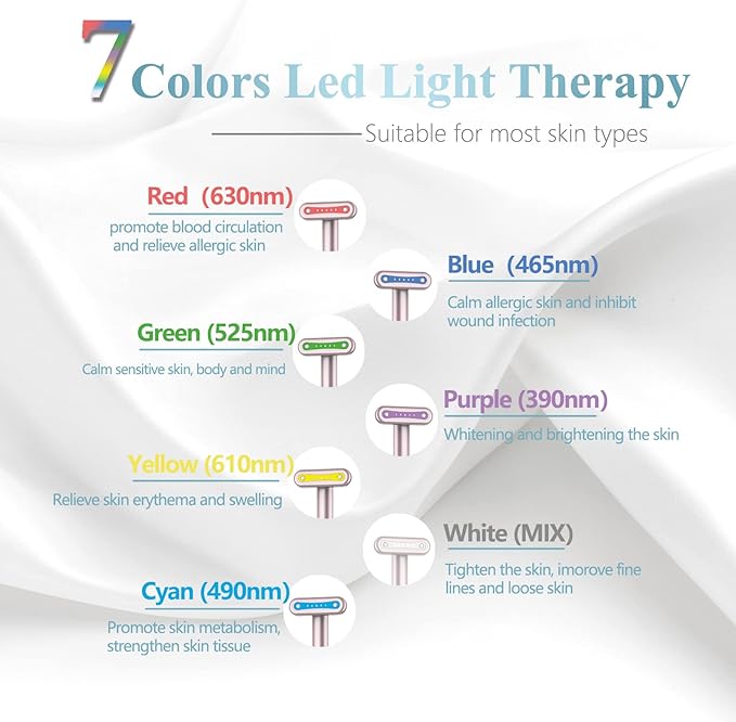 Red-Light-Therapy，Led Facial Light Therapy 7 Colors Eye Beauty Wand Face - Image 3
