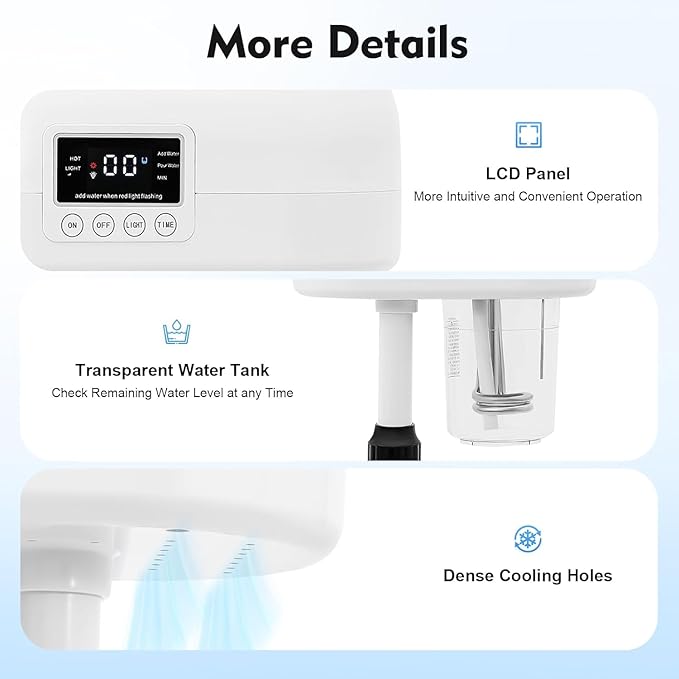 Professional Facial Steamer, Hot Mist Spray & Ozone, LCD Touch Screen & Timer - Image 3