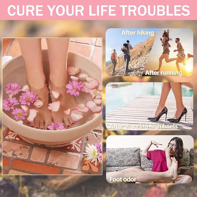 Ouliget Dried Flowers Pedicure Foot Soak Kit, 8 Bags Set - Image 3