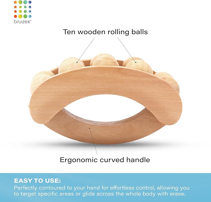 Bruizex Wood Therapy Massager | Wooden Lymphatic Drainage Roller | - Image 4